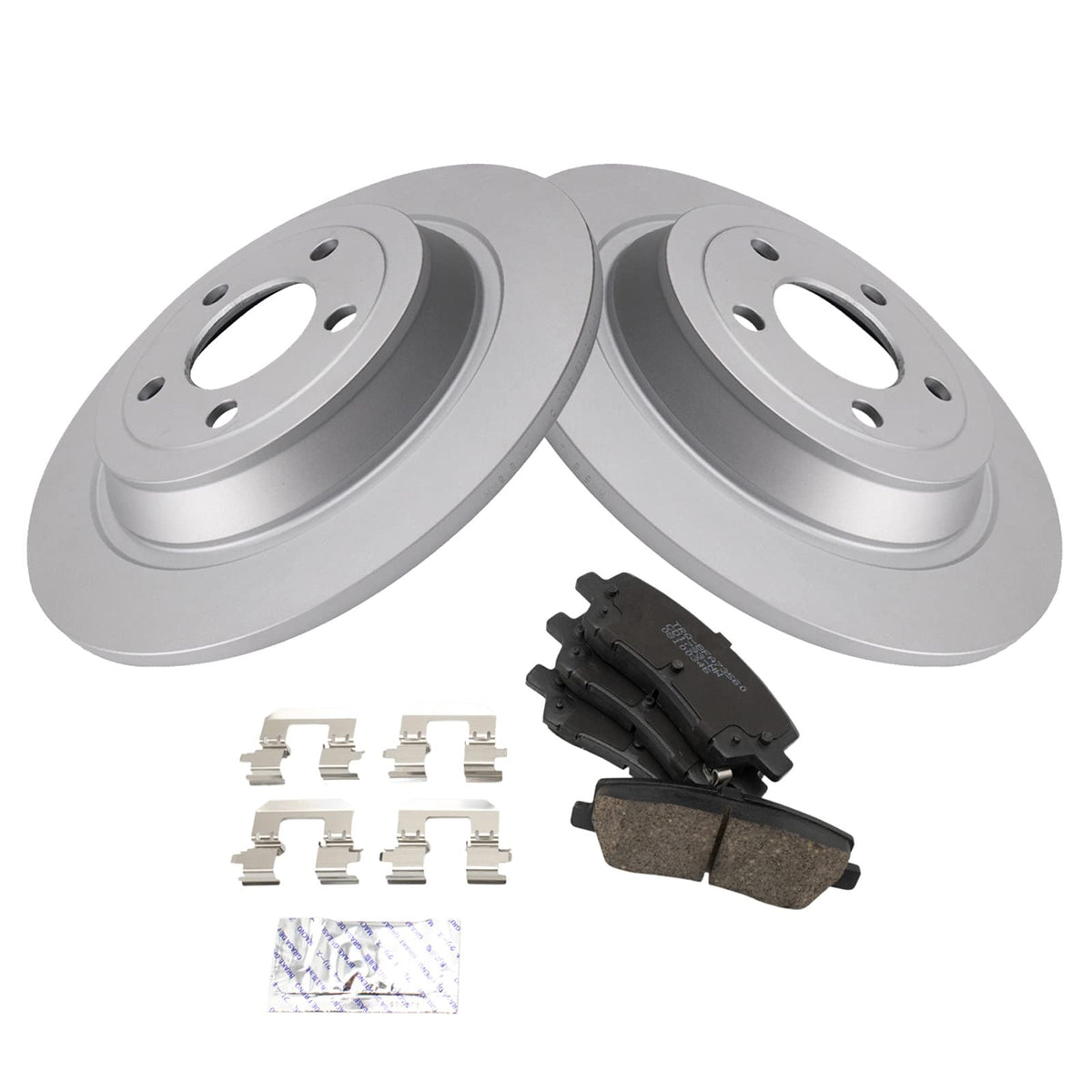 Trq Rear Brake Pad & Rotor Kit Brake Pads Brake Rotor Ceramic Premium G-Coated Compatible With 2015-2022 Ford Mustang