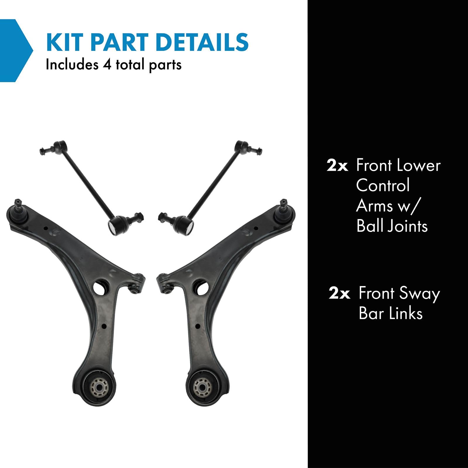 Trq Front Suspension Kit Control Arm With Ball Joint Sway Bar Stabilizer Link Compatible With 08-16 Chrysler 08-20 Dodge 12-15 R