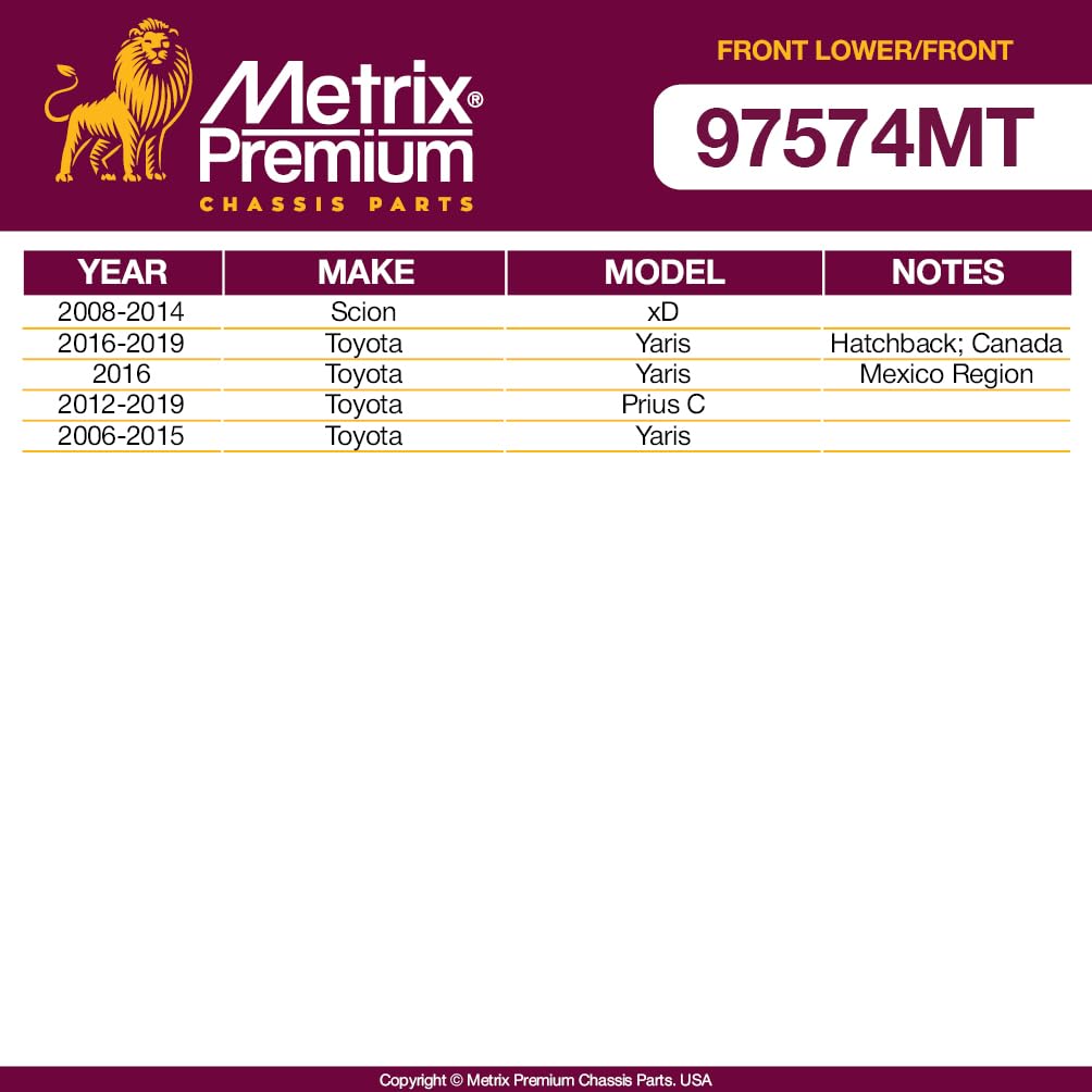 Metrix Premium Chassis Parts - 4 Pc Front Lower Control Arm & Front Sway Bar Stabilizer End Link Kit Fits 08-14 Scion Xd, 06-19