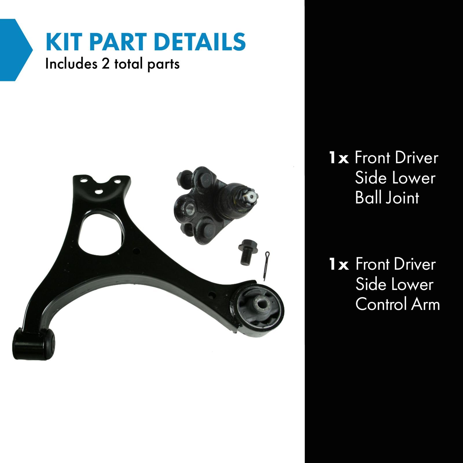 Trq Front Left Lower Control Arm With Ball Joint Drivers Side Compatible With 2006-2011 Honda Civic