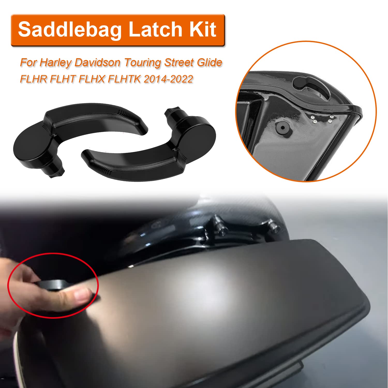 Kohuipu Saddle Bag Lid Lifters Saddlebag Latch Lever Fit For Harley Davidson Touring Street Glide Flhr Flht Flhx Flhtk 2014-2022