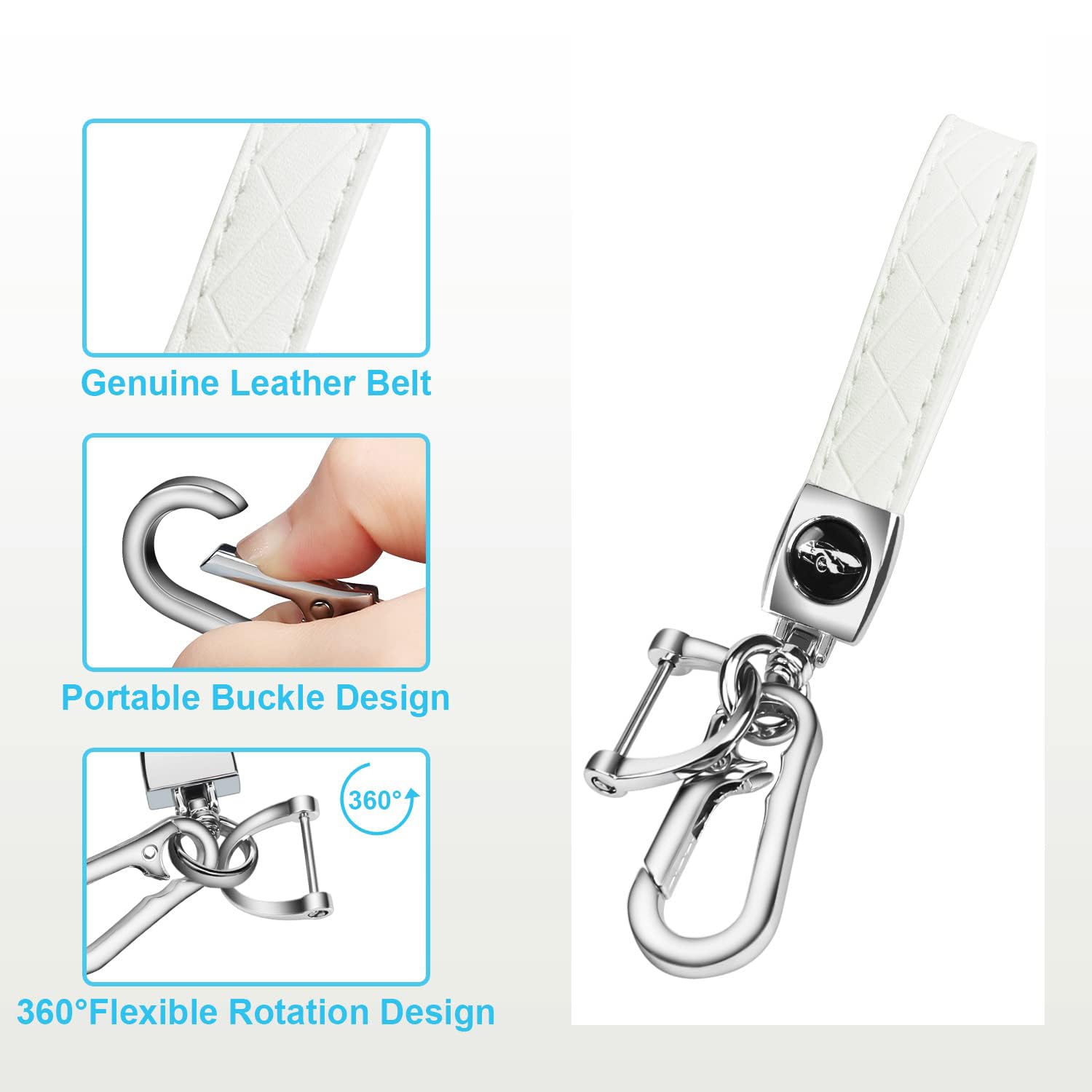 Qbuc For Bmw Key Fob Cover With Leather Keychain,For Bmw 2 5 6 7 Series X1 X2 X3 X5 X6 X7 Premium Soft Tpu Key Fob Holder