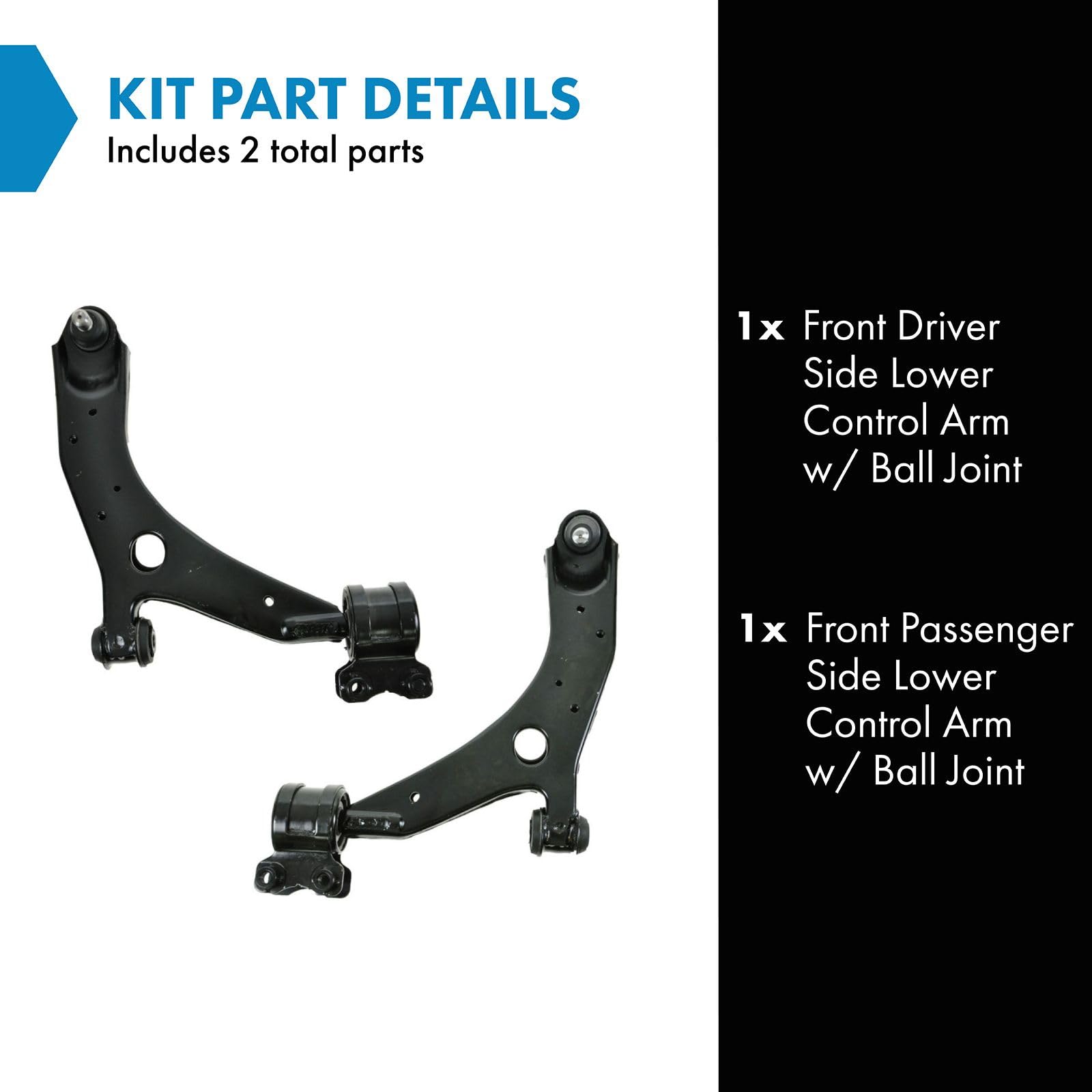 Trq Front Lower Control Arm With Ball Joint Set Compatible With 2004-2009 Mazda 3 2006-2015 5