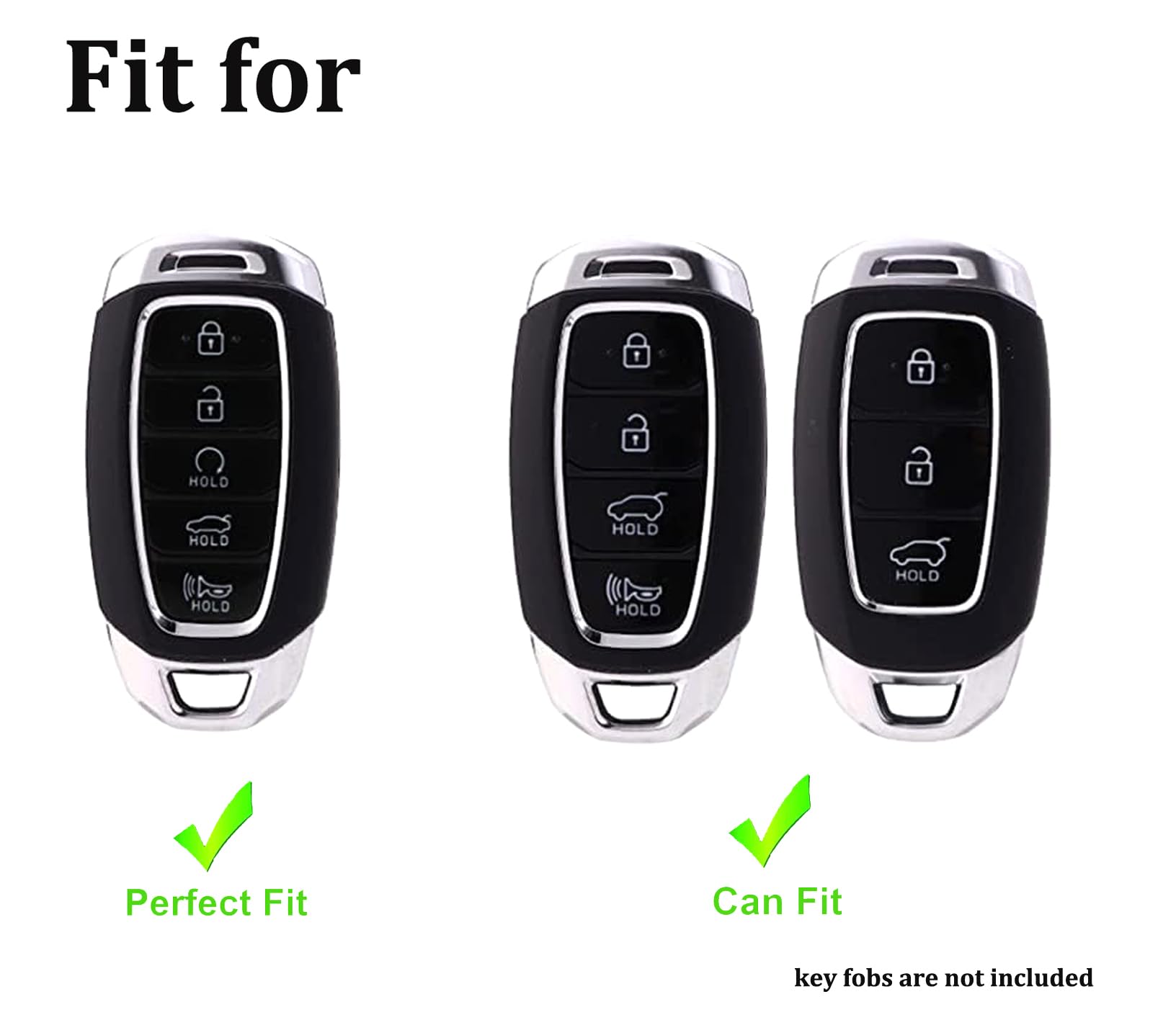 Arruweer Key Fob Cover For Hyundai Soft Tpu Key Fob Case Holder Compatiable With Hyundai Elantra Gt Sport Santa Fe Palisade Kona