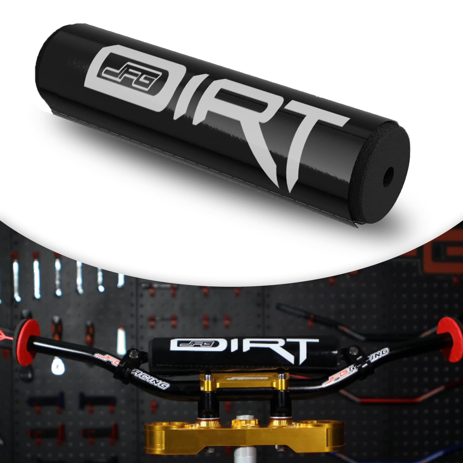 Jfg Racing Dirt Bike Handlebar Pad 7.87'' Motorcycle Cross Bar Round Pad Kit Compatible To Most Dirt Bike Motocross Black