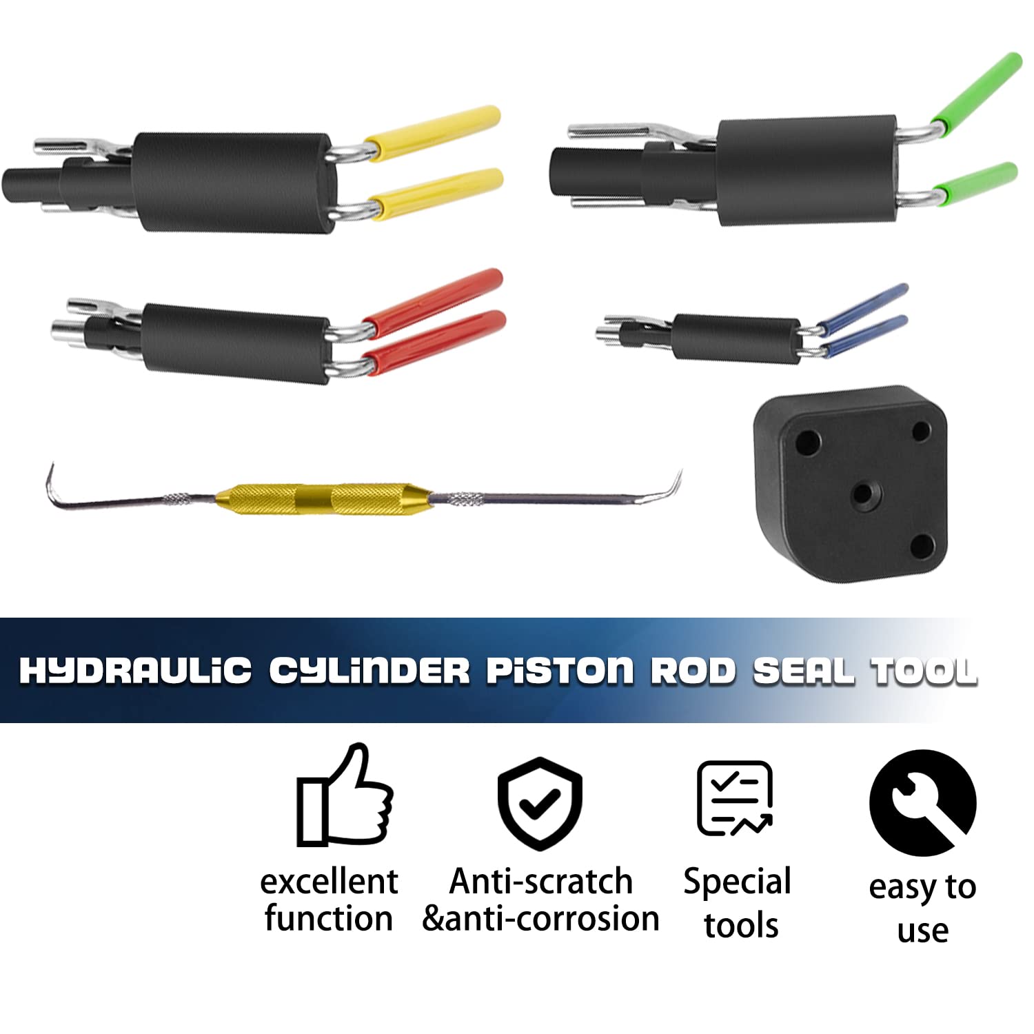 Seal Twistors Install Tools Hydraulic Cylinder Piston Rod Seal U-Cup Twistor Installation Tool Set Work On 0.7 Inch -6.5 Inch Se