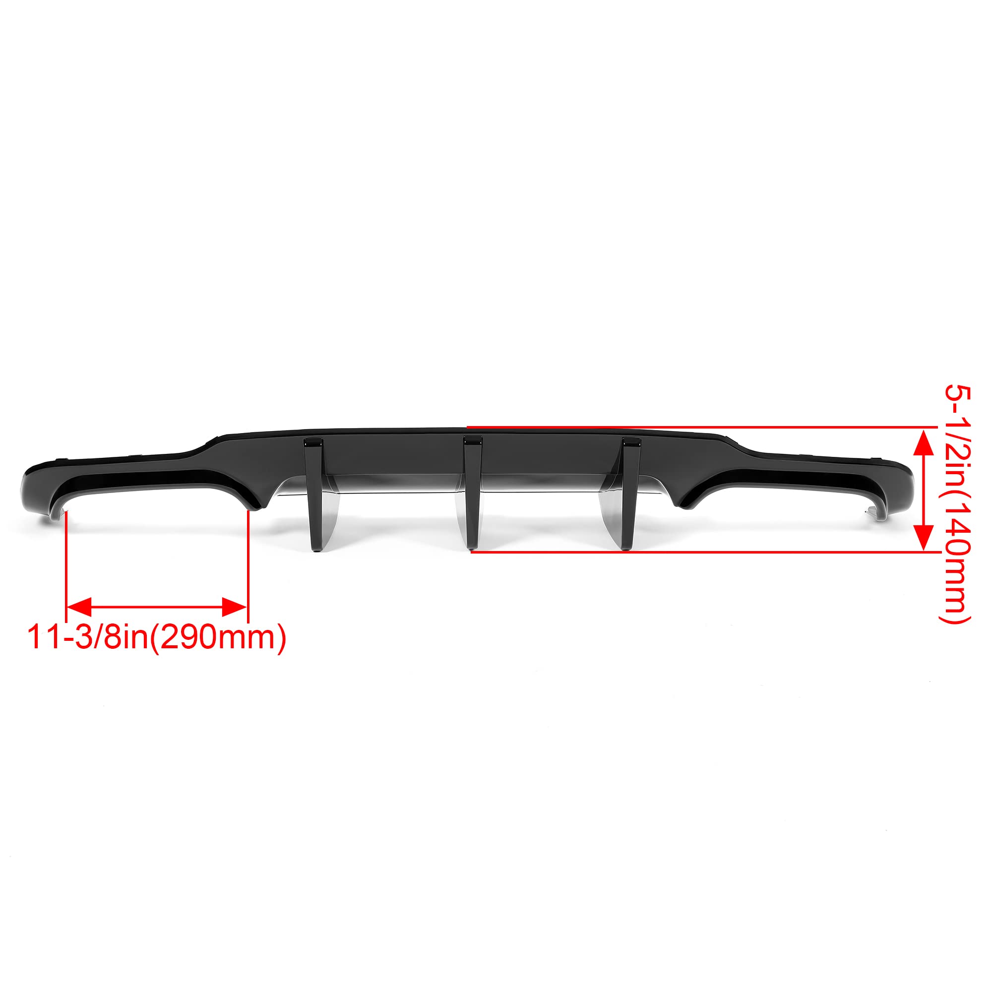 HECASA Rear Diffuser Compatible with 2012-2014 Mercedes Benz W204 C250 C300 C63 AMG Sedan/Coupe Lower Lip Bumper Protector Gloss