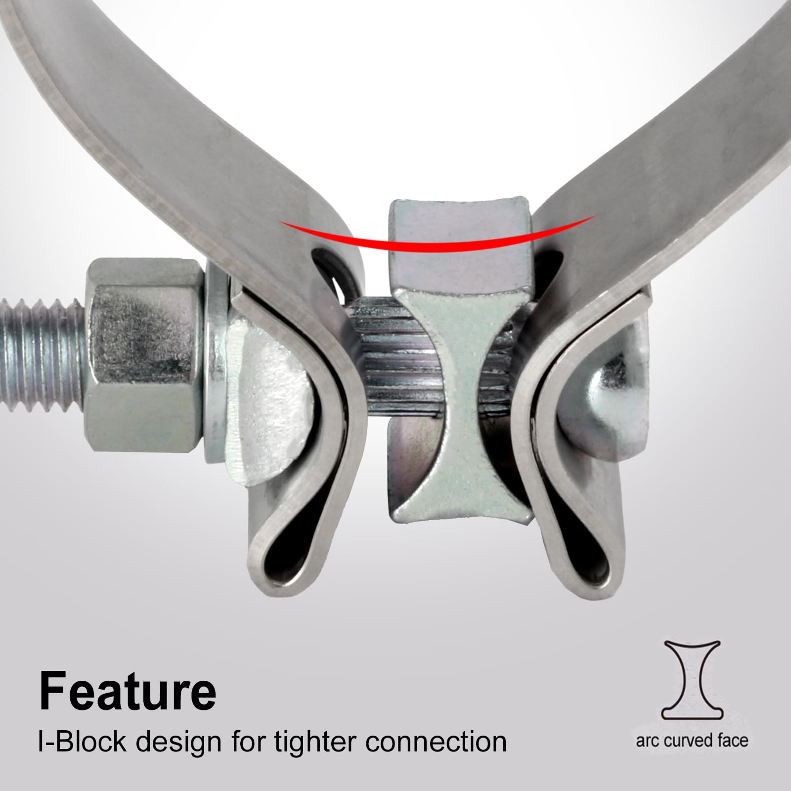 Tirol 3 Exhaust Clamp 3 Inch Exhaust Clamp Stainless Steel Narrow Band Muffler Clamp For 3' Od Exhaust Pipe, Muffler Pipe 2Pcs