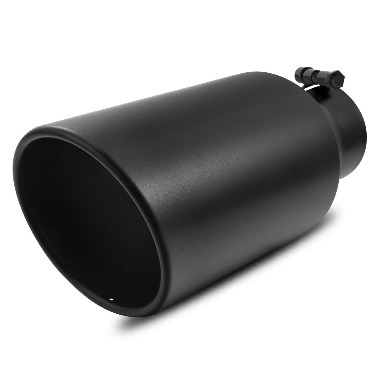 Autosaver88 3 Inch Inlet Black Exhaust Tip, 3'' Inlet 5'' Outlet 12'' Overall Length Powder Coated Finished Stainless Diesel Exh