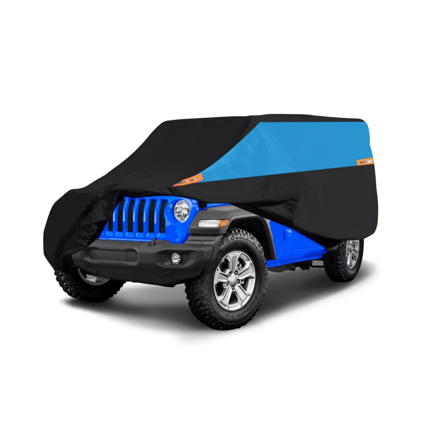 MORNYRAY Compatible with Jeep Wrangler 2 Door, Waterproof Car Cover All Weather Snowproof UV Protection Windproof Outdoor Full c