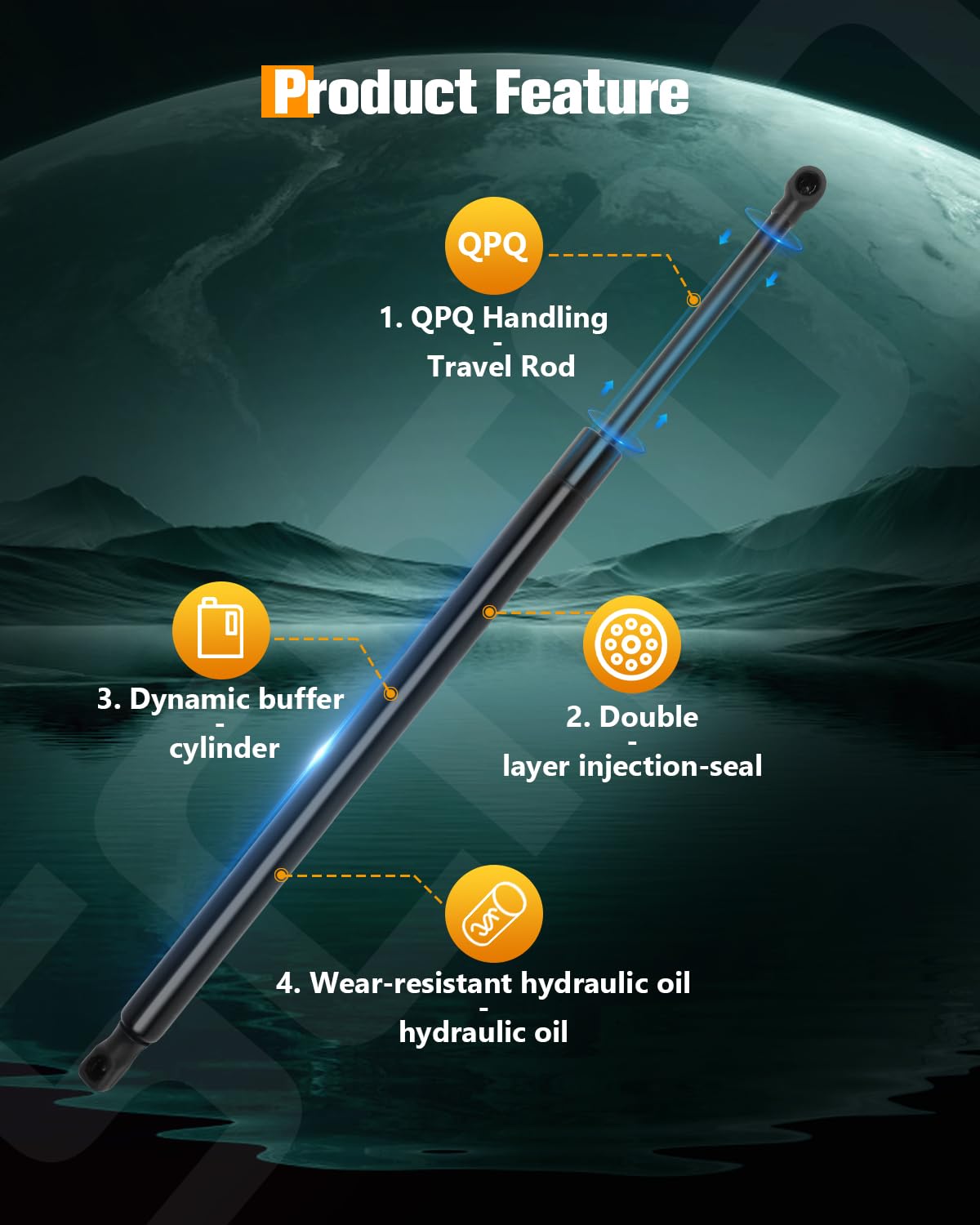 Scitoo Rear Left And Right Liftgate Lift Supports Struts Gas Springs Shocks Fit For Toyota Rav4 2012-2017 -Replace 6842(2Pc Set)
