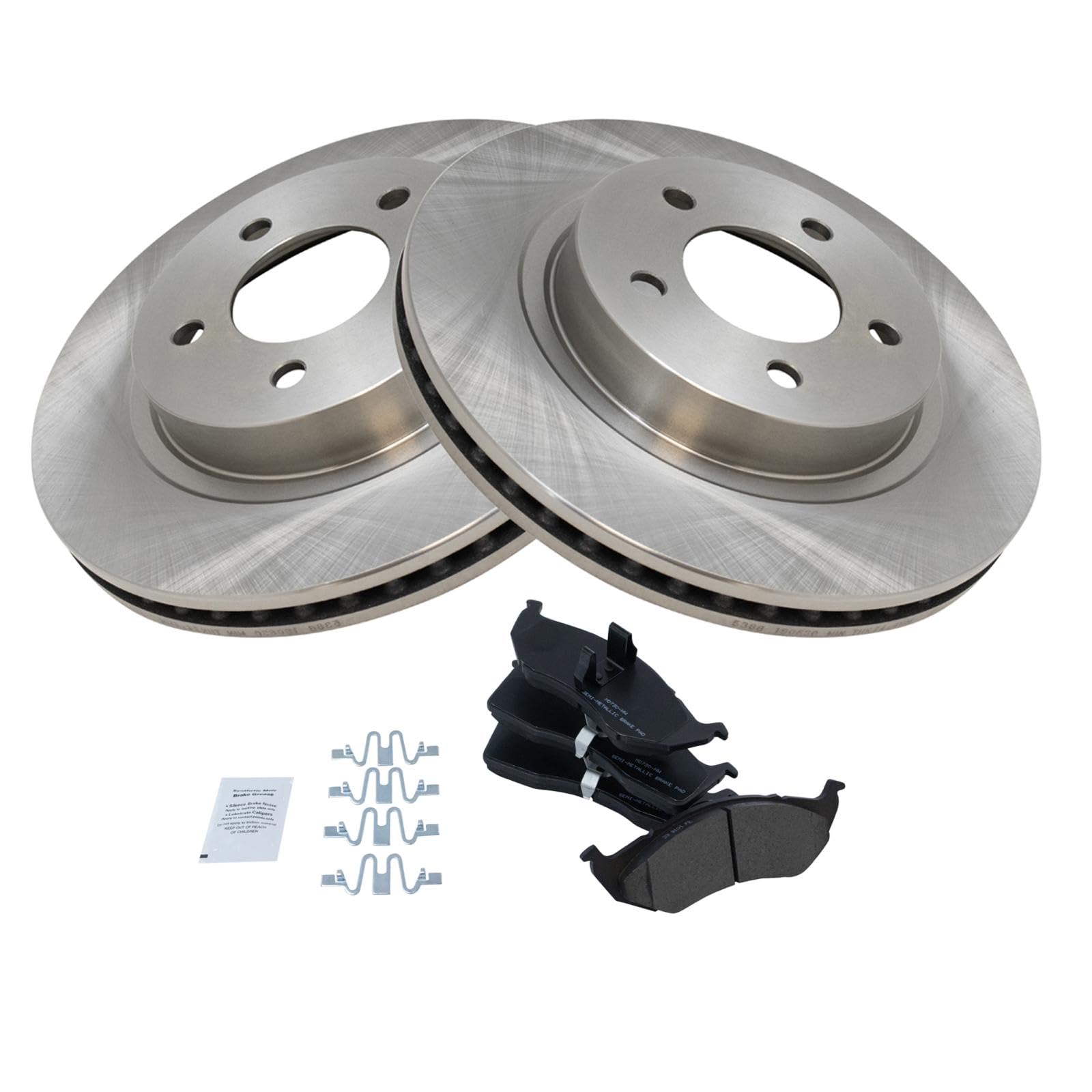 Trq Front Brake Pad & Rotor Kit Brake Pads Brake Rotor Semi-Metallic Compatible With 1999-2004 Chrysler 300M 1998-2004 Concorde