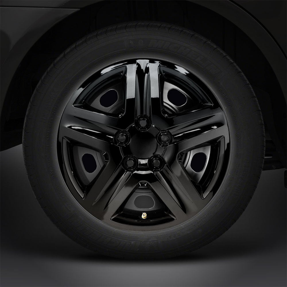 Elite Auto Chrome 17'' Gloss Black Hubcaps - Deluxe Abs Covers For 'Monte Carlo' Style (Set Of 4)