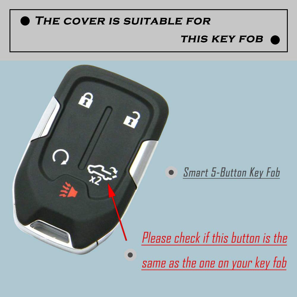 Tandrive 2Pcs Silicone Smart Key Fob Case Cover For 2023 2022 2021 2020 2019 Chevy Silverado And Gmc Sierra 1500 2500Hd 3500Hd,