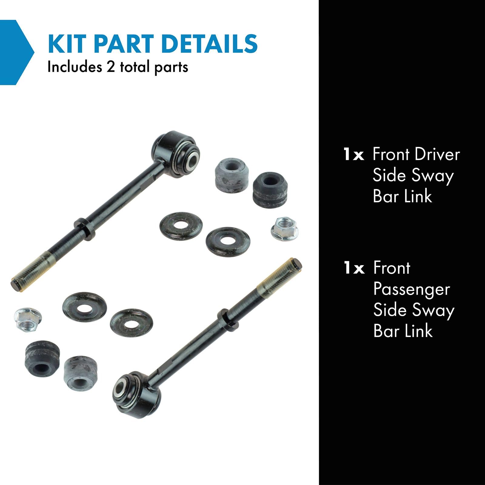 Trq Front Sway Bar Stabilizer Link Set Compatible With 2005-2007 Ford F-250 Super Duty F-350 Super Duty F-450 Super Duty F-550 S