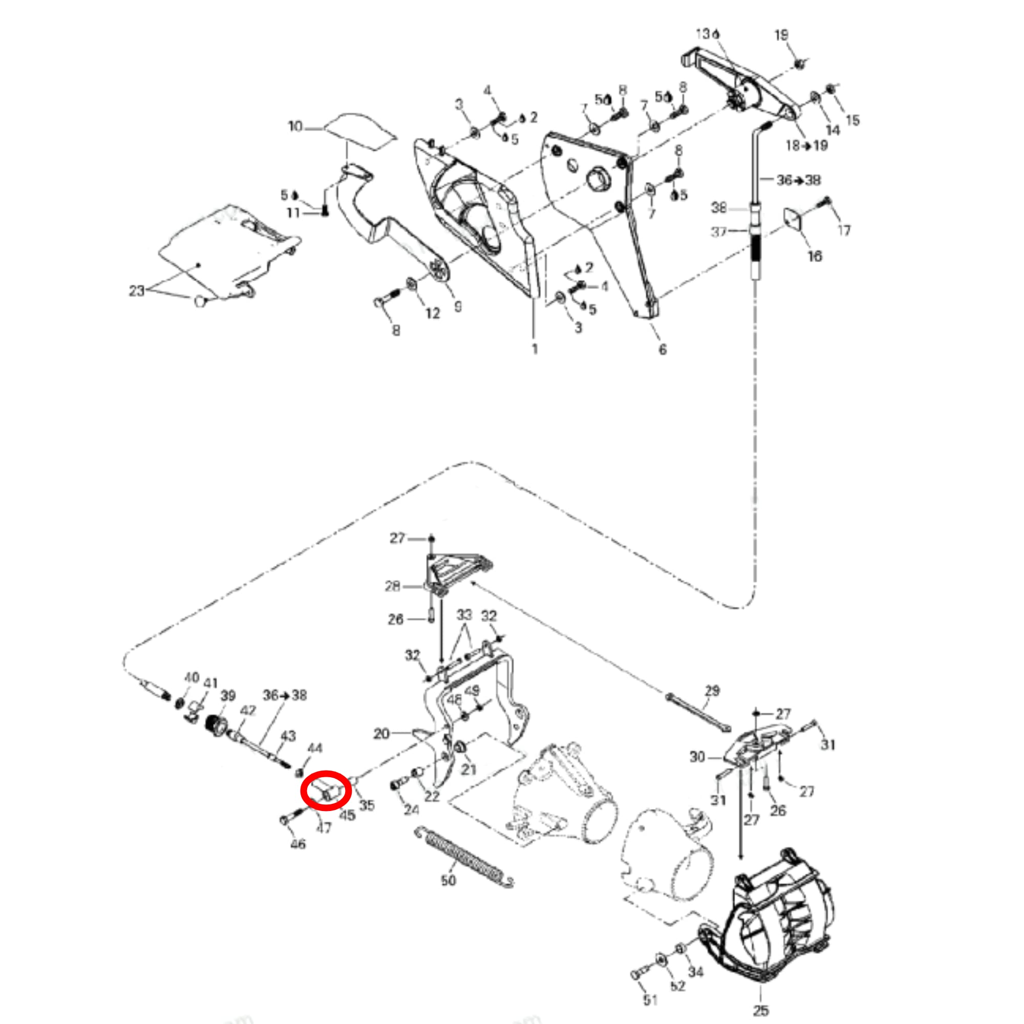 Sea-Doo New Oem Silver Reverse Joint, 277001204