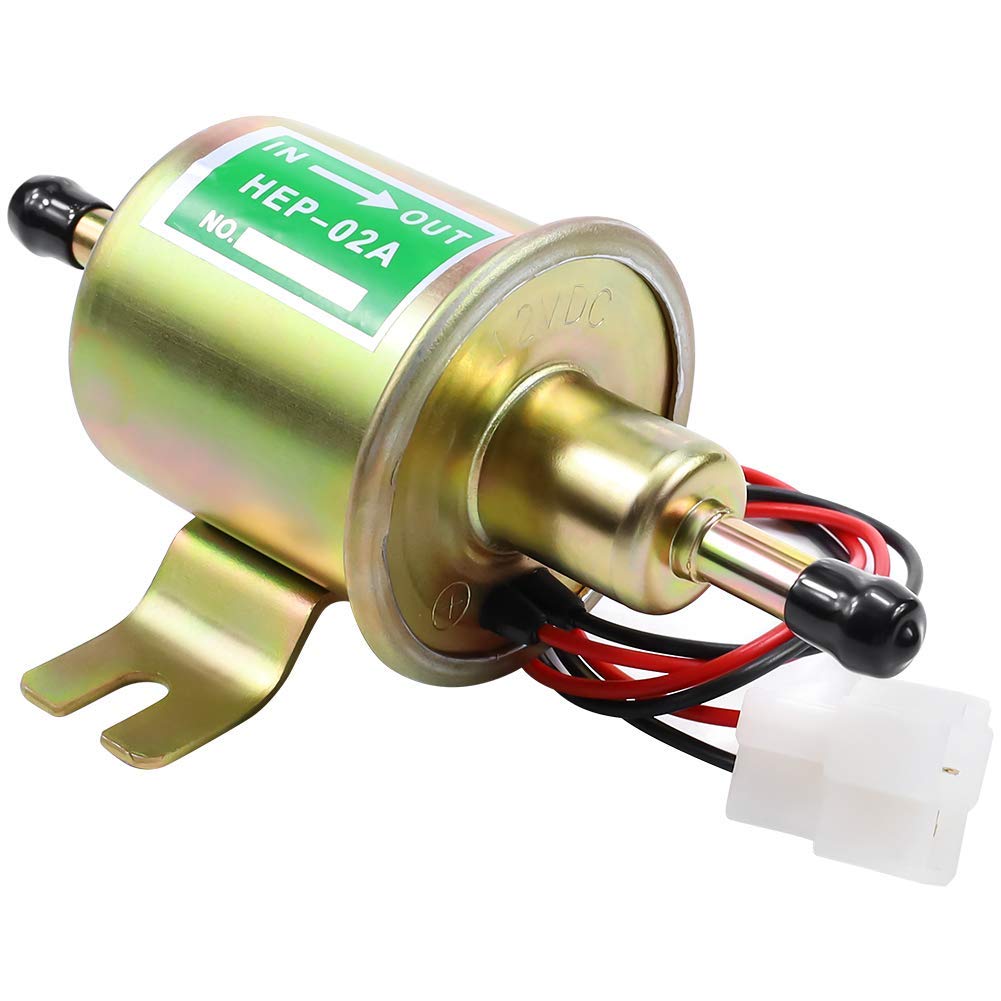 SOLLON Electric Fuel Pump 12V Universal Low Pressure 12 Volt Transfer Inline Fuel Pump for Lawn Mower Carburetor Gas Diesel Engi