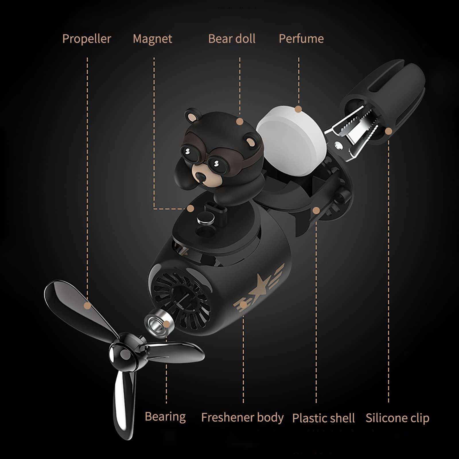 Cacacece Car Air Fresheners Cute Cat Pilot Automotive Air Outlet Creative Car Perfume Fragrance Automotive Decoration Air Freshe