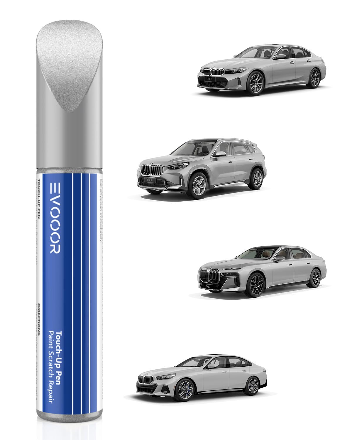 Touch Up Paint For Bmw, Automotive Black Car Paint Pen Scratch Repair (Glacier Silver Metallic(A83))