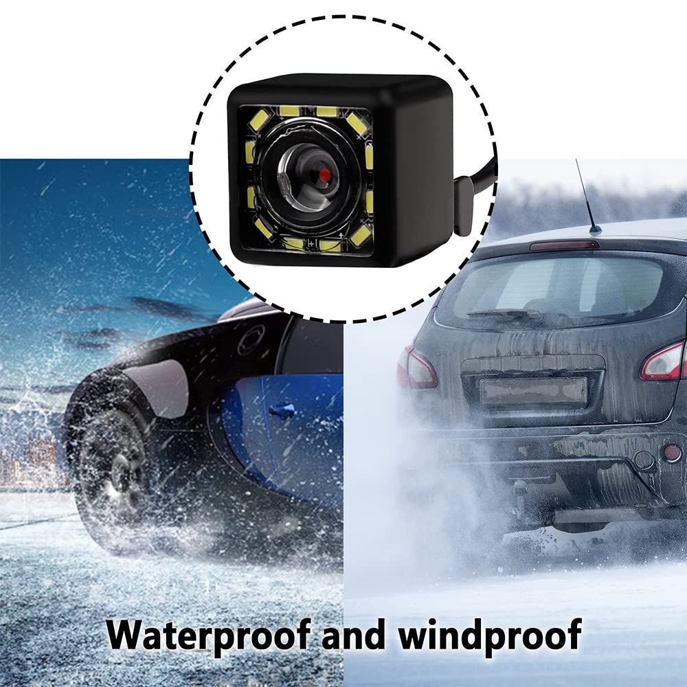 Backup Camera For Car Hd Rear View Camera Ultra Hd 12 Led Night Vision Waterproof 140 Wide View Reverse Camera Fit Universal Car