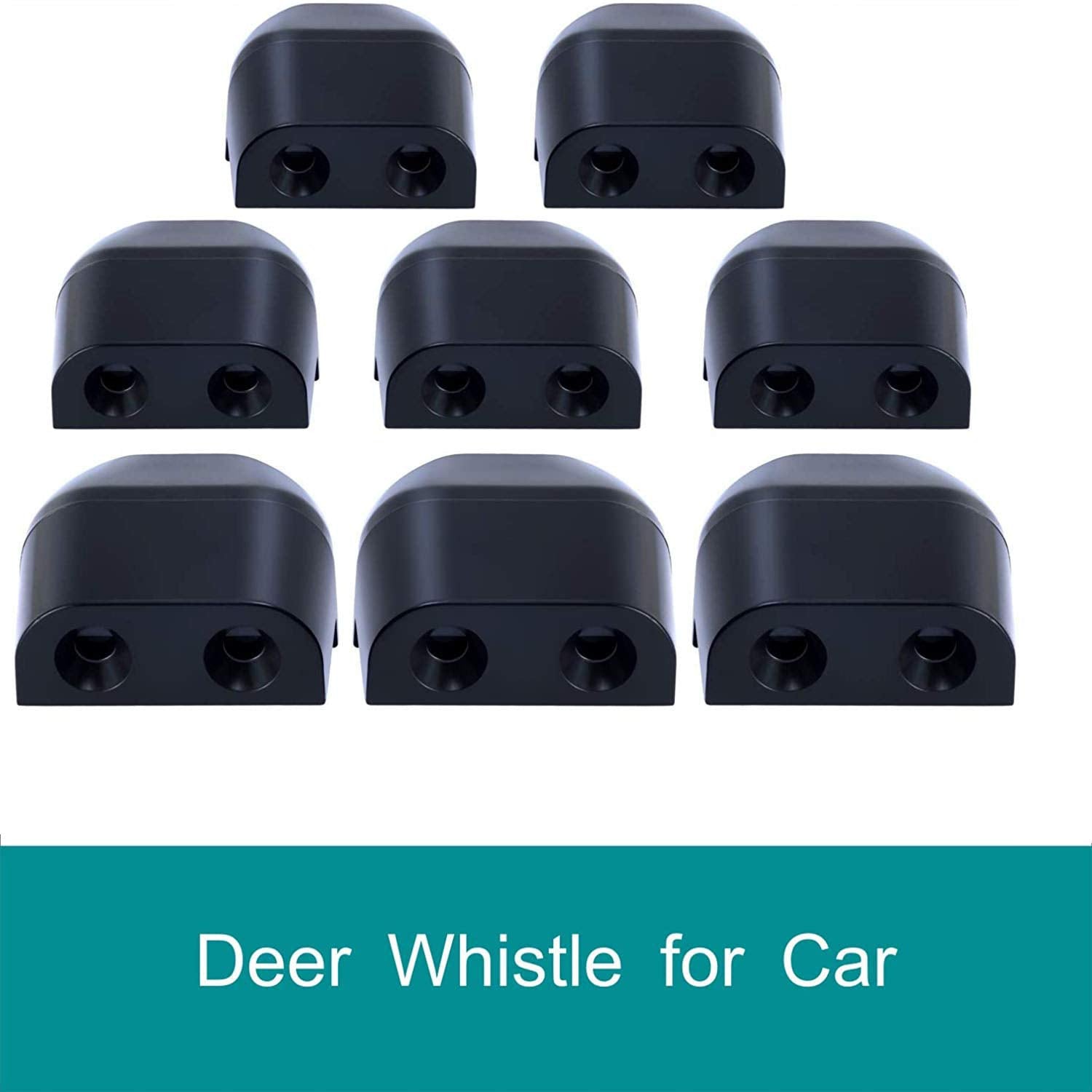 Citkou 8Pcs Deer Whistles For Car Dual Construction Black