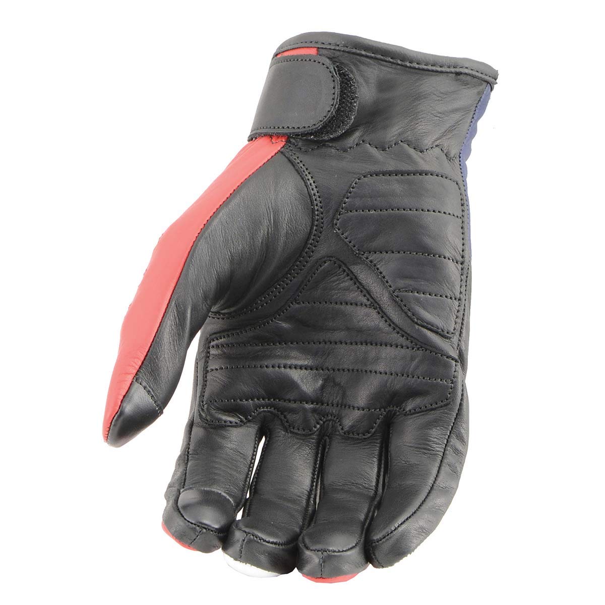Milwaukee Leather Mg7527 Men'S Black Leather I-Touch Screen Compatible Motorcycle Hand Gloves W/Stars And Stripes - Large