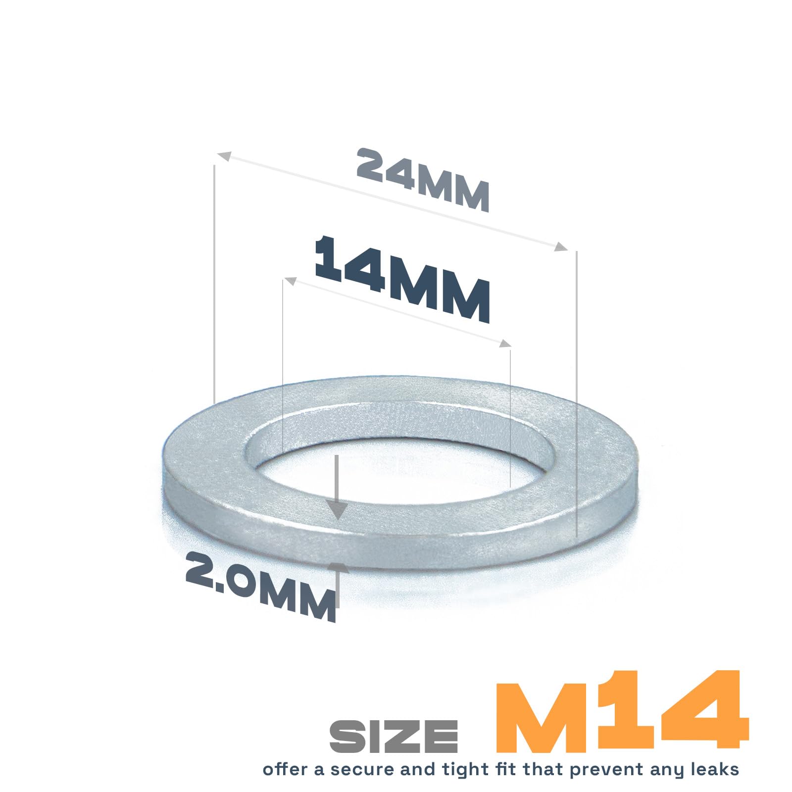 20Pcs M14 Oil Drain Plug Gasket, Aluminum Crush Washer, for Oil Change, Seal Ring by KeeRoarin