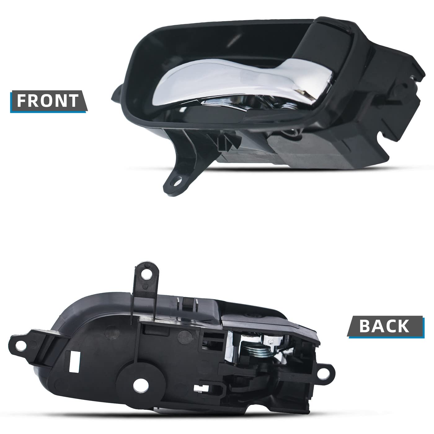 Deal Auto Electric Parts New 1Pc Passenger Right Side Black Base Chrome Lever Interior Door Handle Compatible With 13-18 Altima 4-Door Sedan 13-20 Pathfinder 15 Armada 15-20 Titan/Titan Xd/Murano