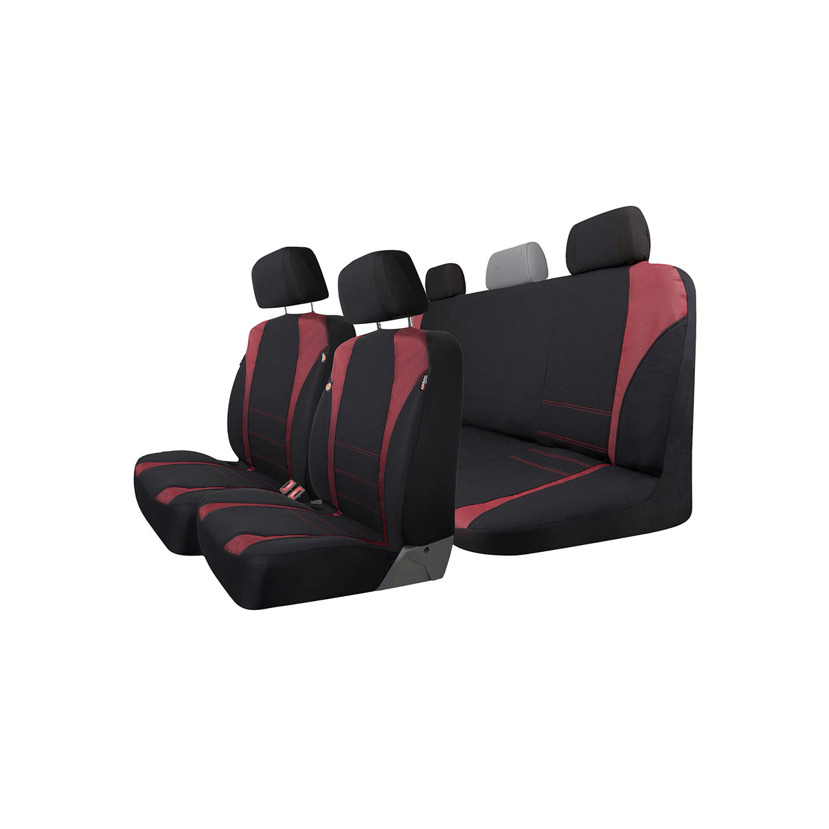 Dickies 3-Piece Hawker Truck Seat Covers - Durable Front And Rear Padded Seat Covers For Trucks With Adjustable Headrests - (Bla