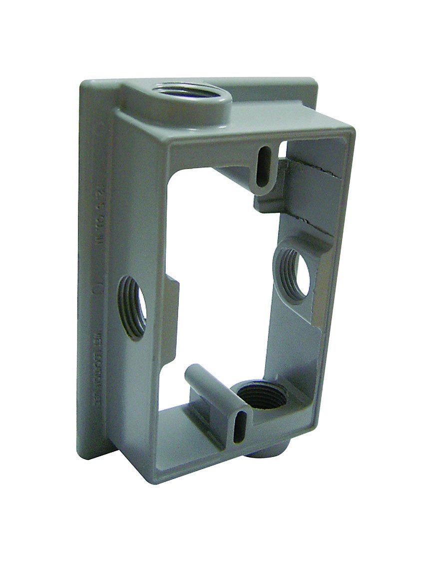 Sigma Electric 4-5/8 in. Rectangle Metallic Extension Ring Gray