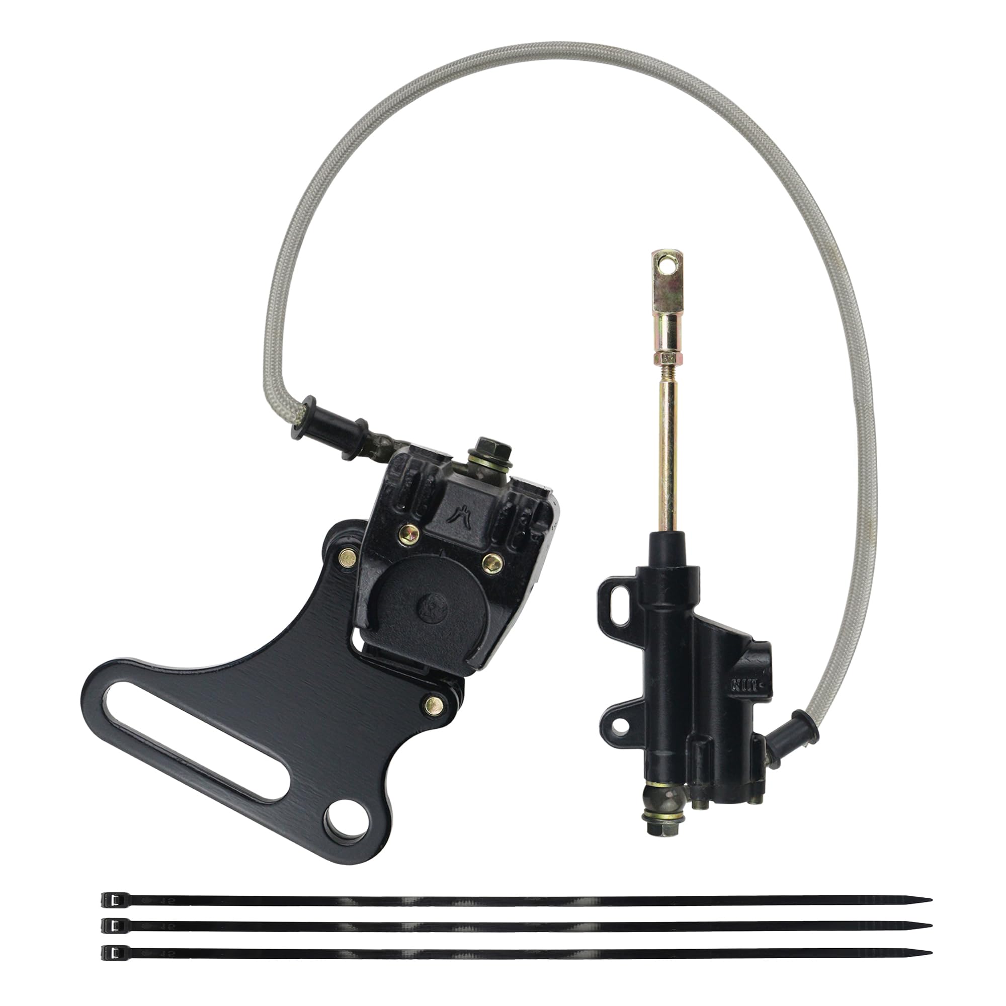 PRO BAT 12mm Hydraulic Rear Disc Brake Caliper System + Pad Assembly for SDG SSR 107cc 110cc 125cc 140cc PIT PRO Dirt Bike (Blac