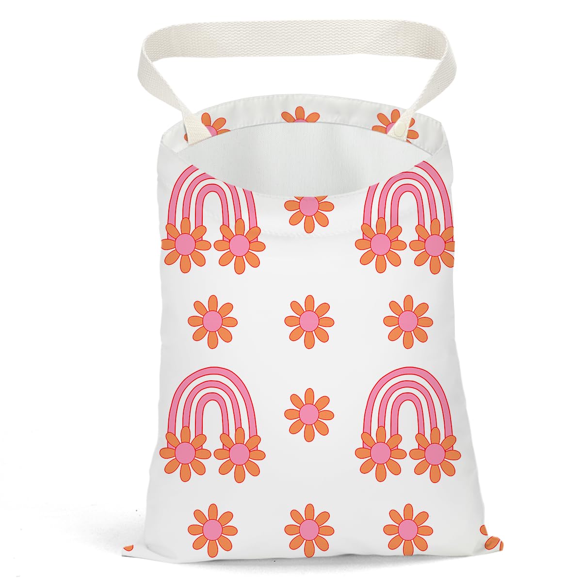 Boho Flower Rainbow Butterfly Sunflower Car Garbage Organizer - Waterproof Hanger for Vehicle Back Seat