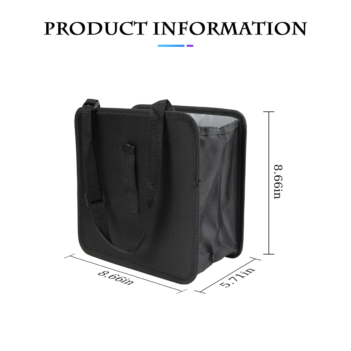 Fekey&Jf Foldable Car Trash Can, 1.85 Gallons Hanging Waterproof Leakproof Trash Can Storage Bag For Car With Large Capacity, Ca