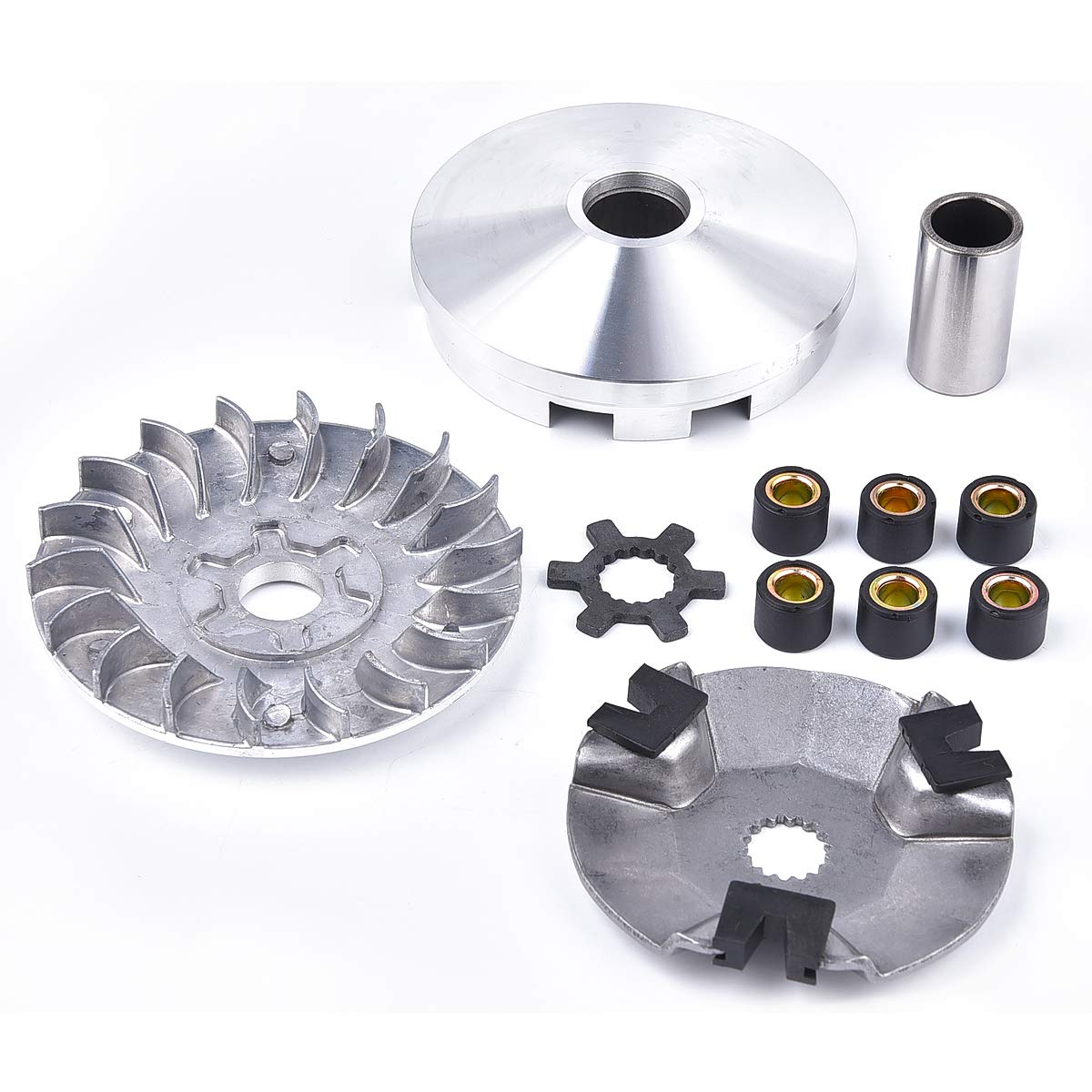 Transmission Rebuild Kit - Replacement Clutch Kit Compatible With Sportsman Atv, Predator, Scrambler, 50Cc 90Cc 2 Stroke Atv Part - Includes Clutch & Variator Assembly, Drive Belt & Roller Weights