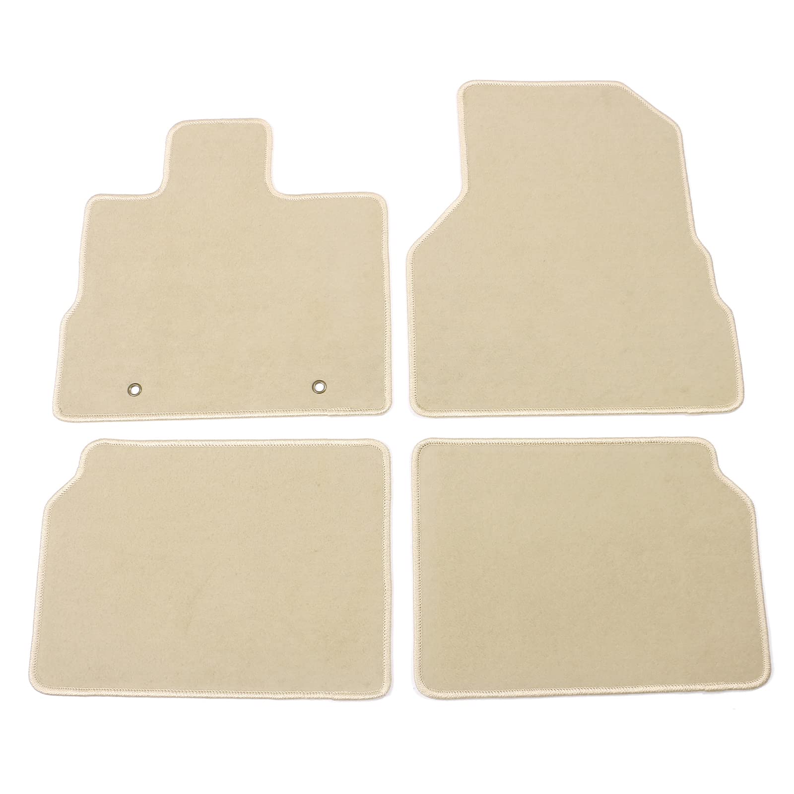 IKON MOTORSPORTS, Floor Mats Compatible with 2010-2017 Chevrolet Equinox, Factory Fitment Beige Nylon Front & Rear Car Floor Mat