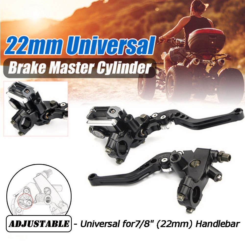 Lisylineauto Motorcycle Brake Lever 7/8" 22Mm Handlebar Brake Master Cylinder Clutch Lever Left & Right Set Compatible With Harley Honda Kawasaki Suzuki Yamaha Black