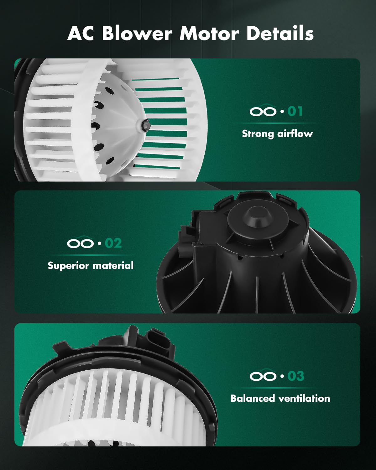 Scitoo Hvac Heater Blower Motor With Fan Cage Front 700089 For Cadillac 2002-2006,For Chevy 1999-2006,For Gmc 1999-2006