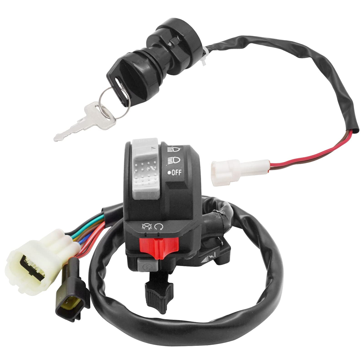 M MATI Start Stop Headlight Switch & Ignition Key Switch for Yamaha Raptor 660 350 Wolverine 350 Grizzly 350 Bruin 350 250 Big B