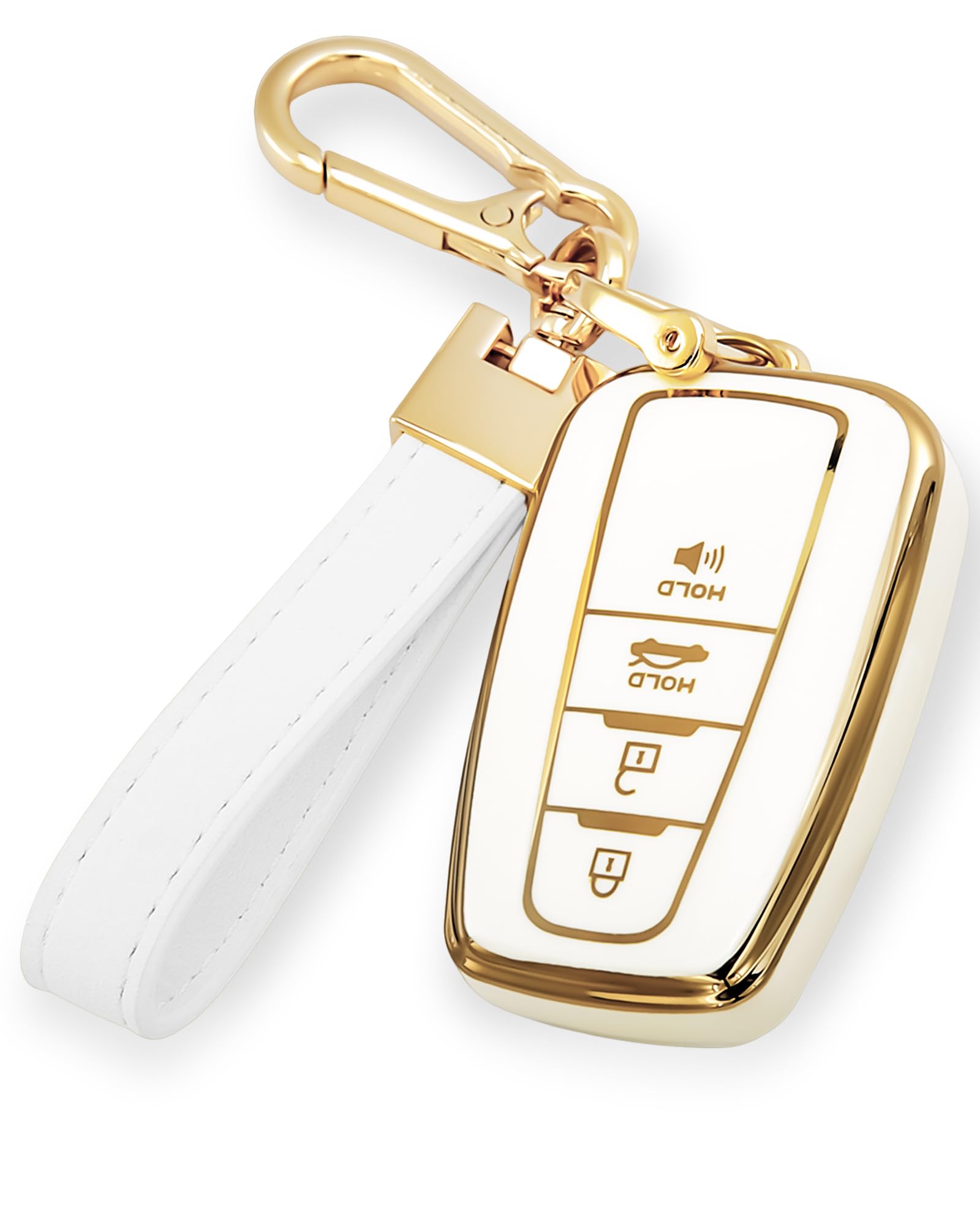 keycov Key fob Cover for Toyota Accessories Keychain keyshell Ring case Compatible with Camry RAV4 Highlander Avalon C-HR Prius 