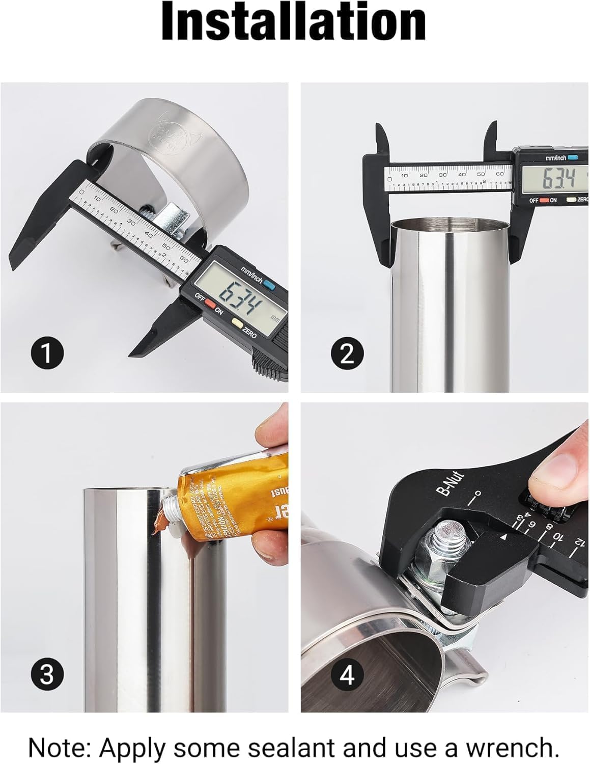 Evil Energy 1.75 Inch Exhaust Clamp,1 3/4 ' ' Narrow Band Muffler Clamp Stainless Steel For Heavy-Duty Exhaust Systems, Downpipe