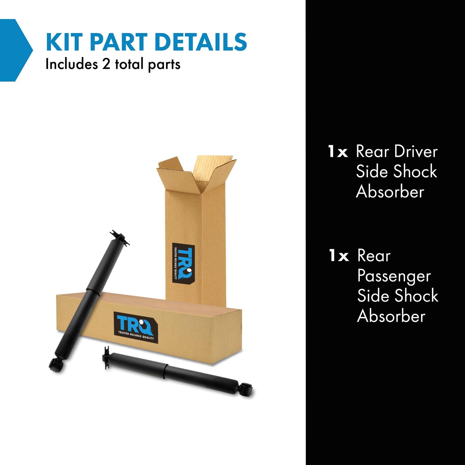 Trq Rear Shock Absorber Set Compatible With 1984-1996 Jeep Cherokee 1984-1990 Wagoneer