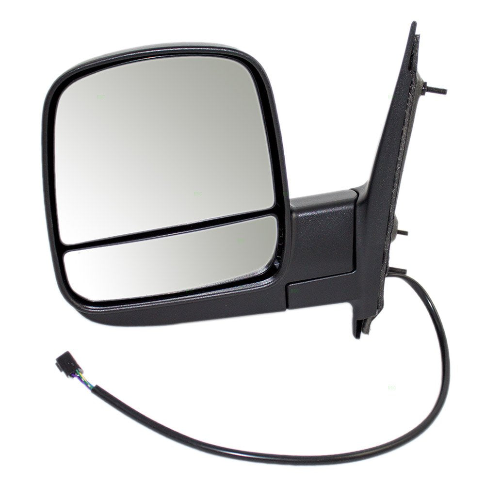 Brock Aftermarket Replacement Driver Left Power Mirror Textured Black With Heat-Dual Glass Without Signal Compatible With 2008-2