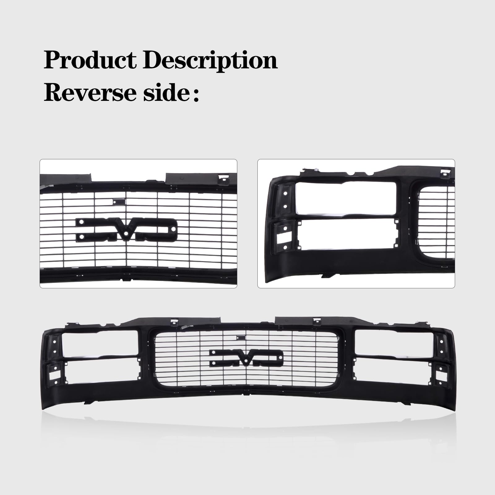 CarPartsDepot Front Grille Grill Chrome Opening Compatible With 1994-2000 GMC C/K 1500 2500 3500 Sierra Yukon GM1200392 12388709