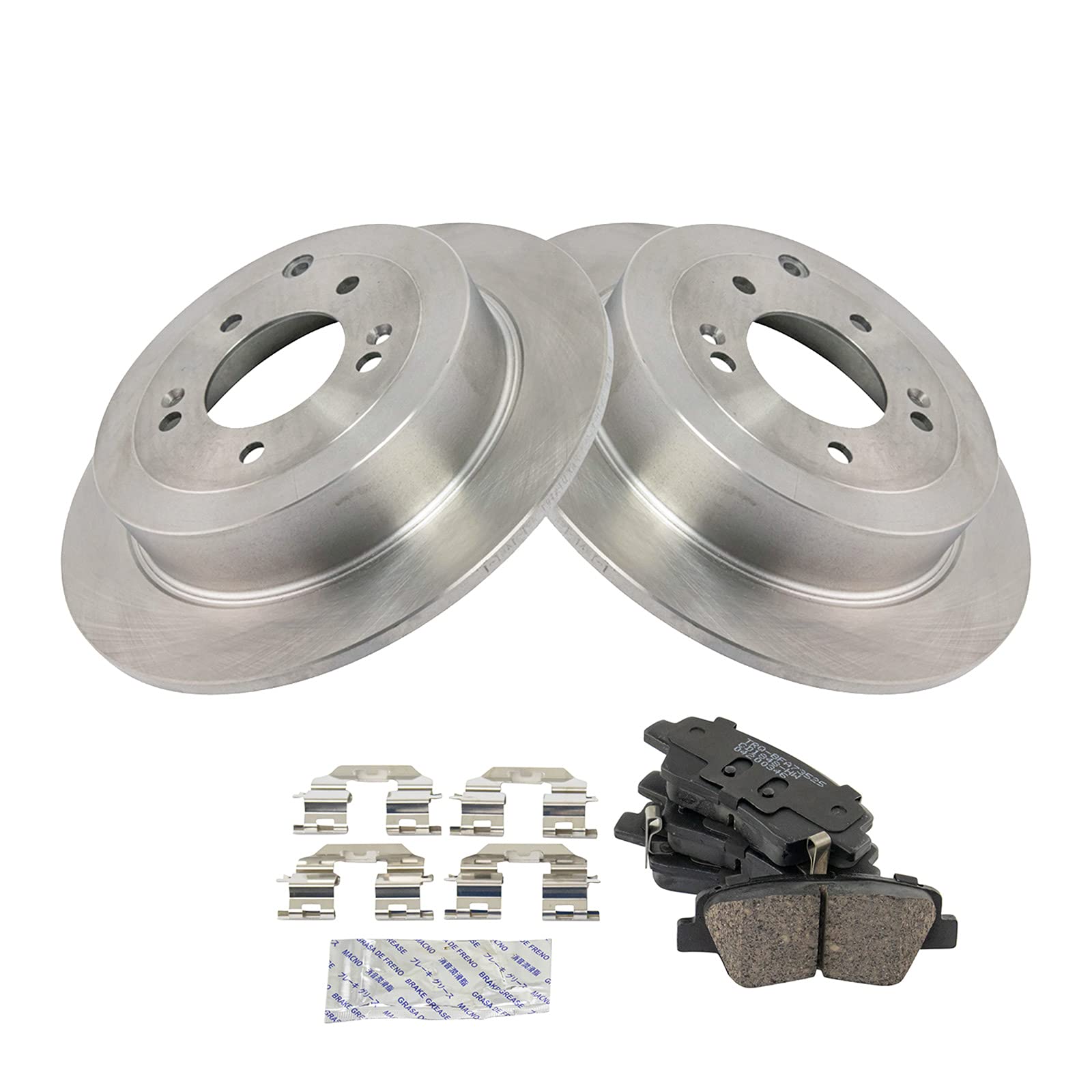 TRQ Rear Brake Pad & Rotor Kit Brake Pads Brake Rotor Ceramic Compatible with 2016-2021 Hyundai Tucson 2017-2021 Kia Sportage