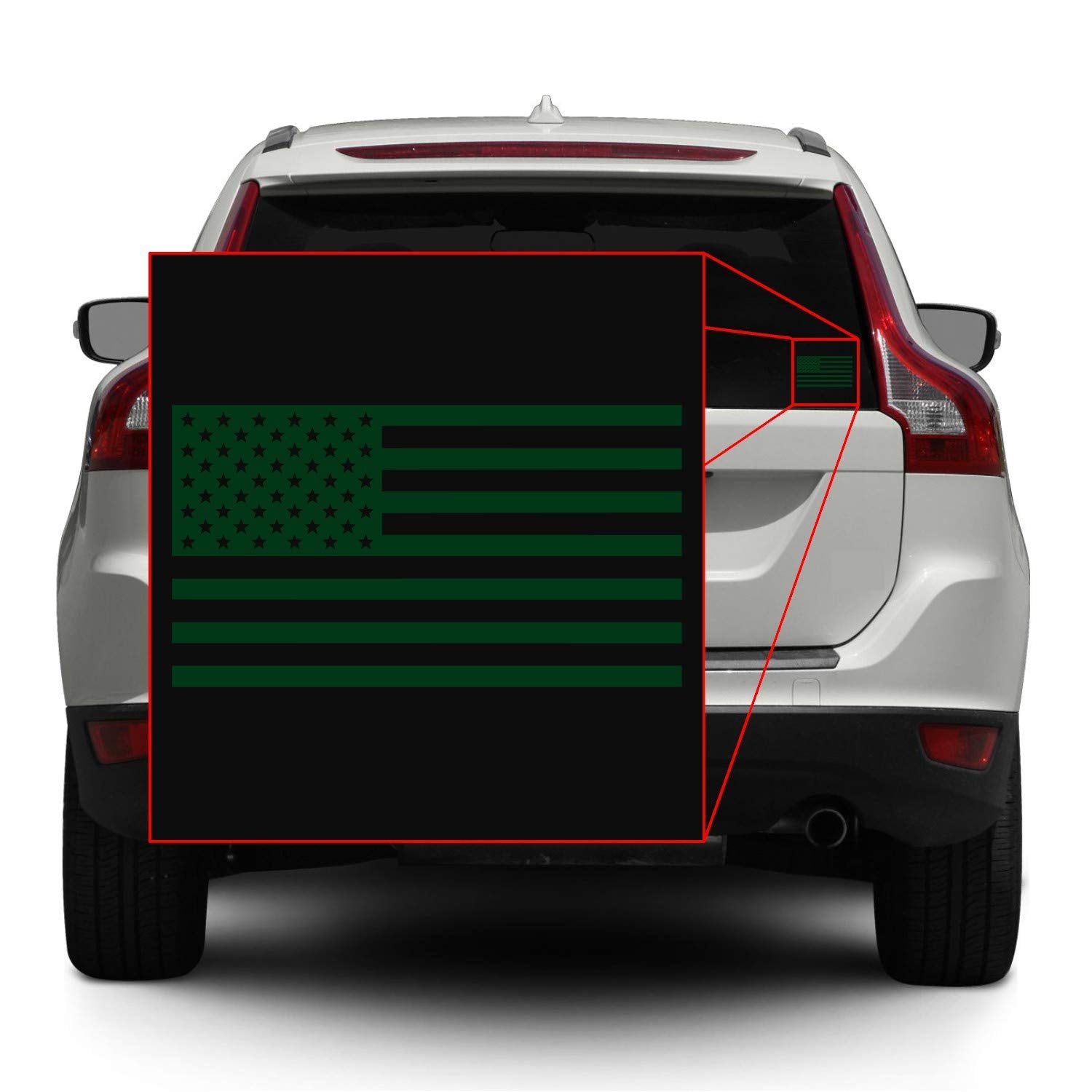 American Us Flag [Pick Color/Size] Vinyl Decal Sticker For Laptop/Car/Truck/Window/Bumper (7.5In X 4.2In [3-Pack], Matte Dark Gr