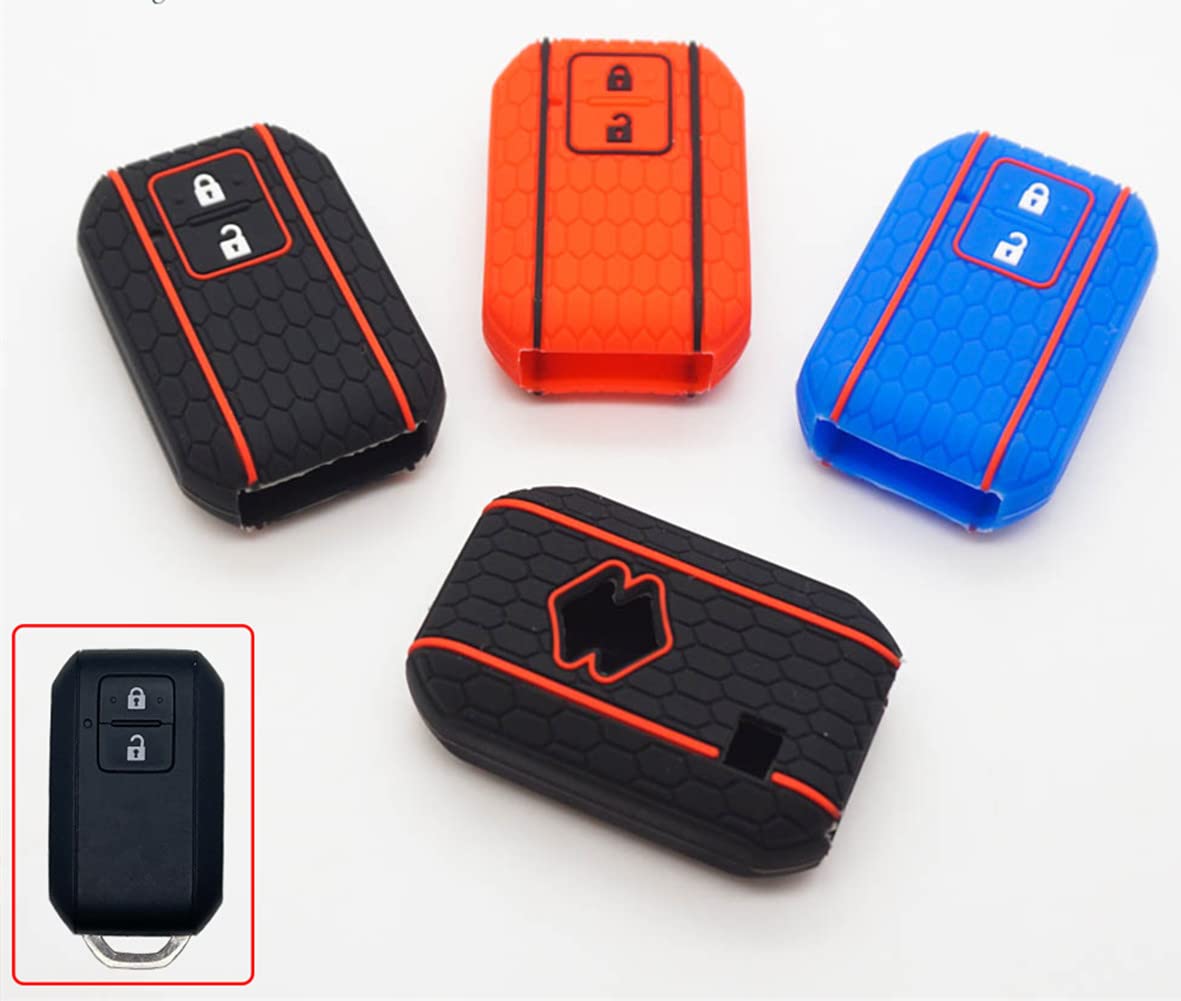 Otmik Silicone Car Key Cover Case Compatible With Suzuki New Swift Wagon R Monopoly Ignis Xl7 Soft Key Shell (Red 2 Buttons)