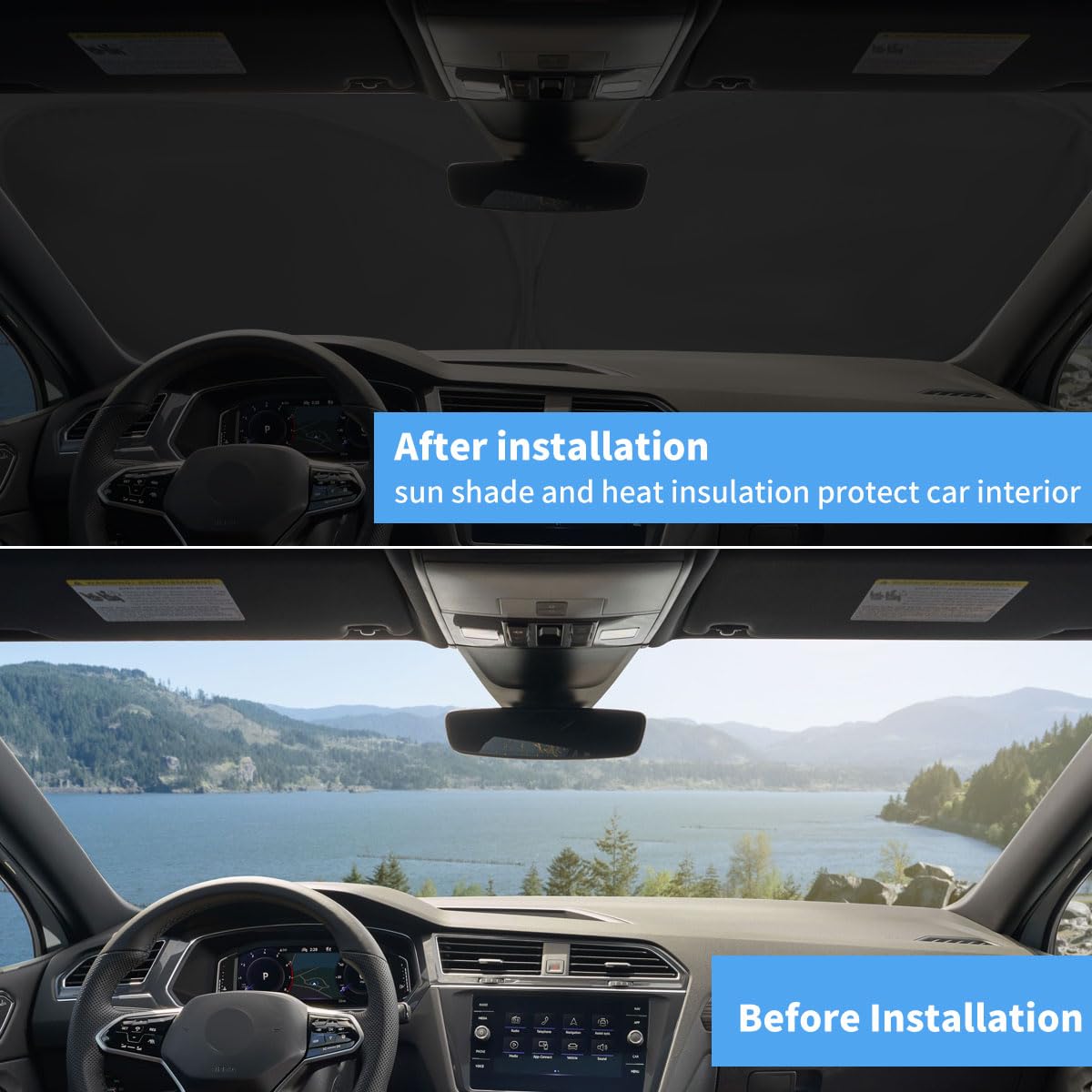 Upgraded Windshield Sun Shade Window Sunshade For 2025 2024 2023 2022 2021 2020 2019 2018 Vw Tiguan Accessories Preferred Premiu