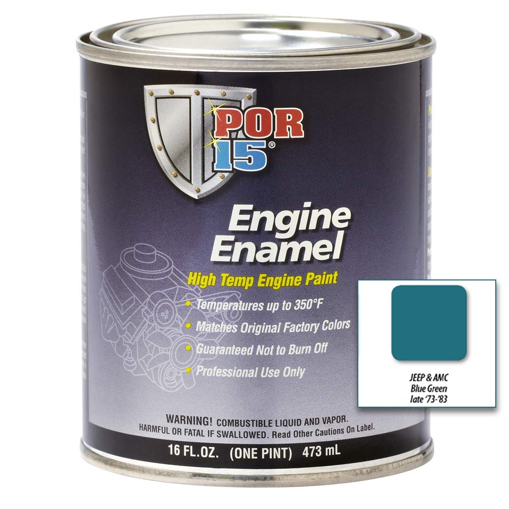 Por-15 Engine Enamel, High Temperature Engine Paint, 16 Fluid Ounces, Amc Blue Green