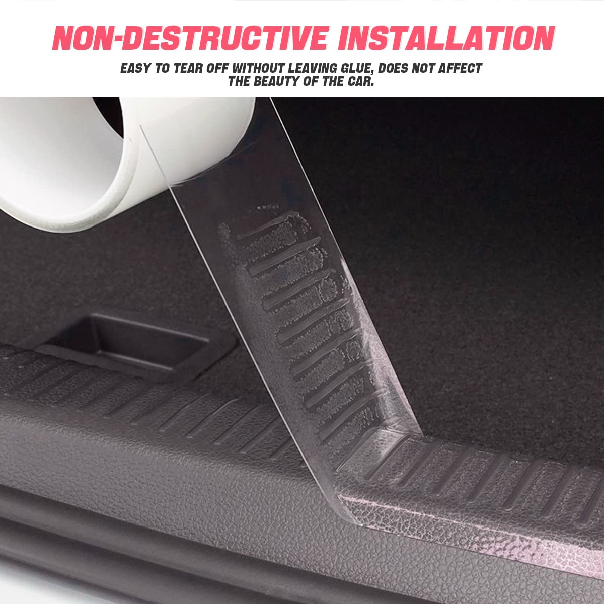 Blau Grun Car Door Entry Guard, Clear Trim Guard/Cover For Car Door Sill, Edge, Rear Bumper, Anti-Collision Protector Film Universal For Most Cars, Vehicles, Suvs (2.7"X197", Transparent)