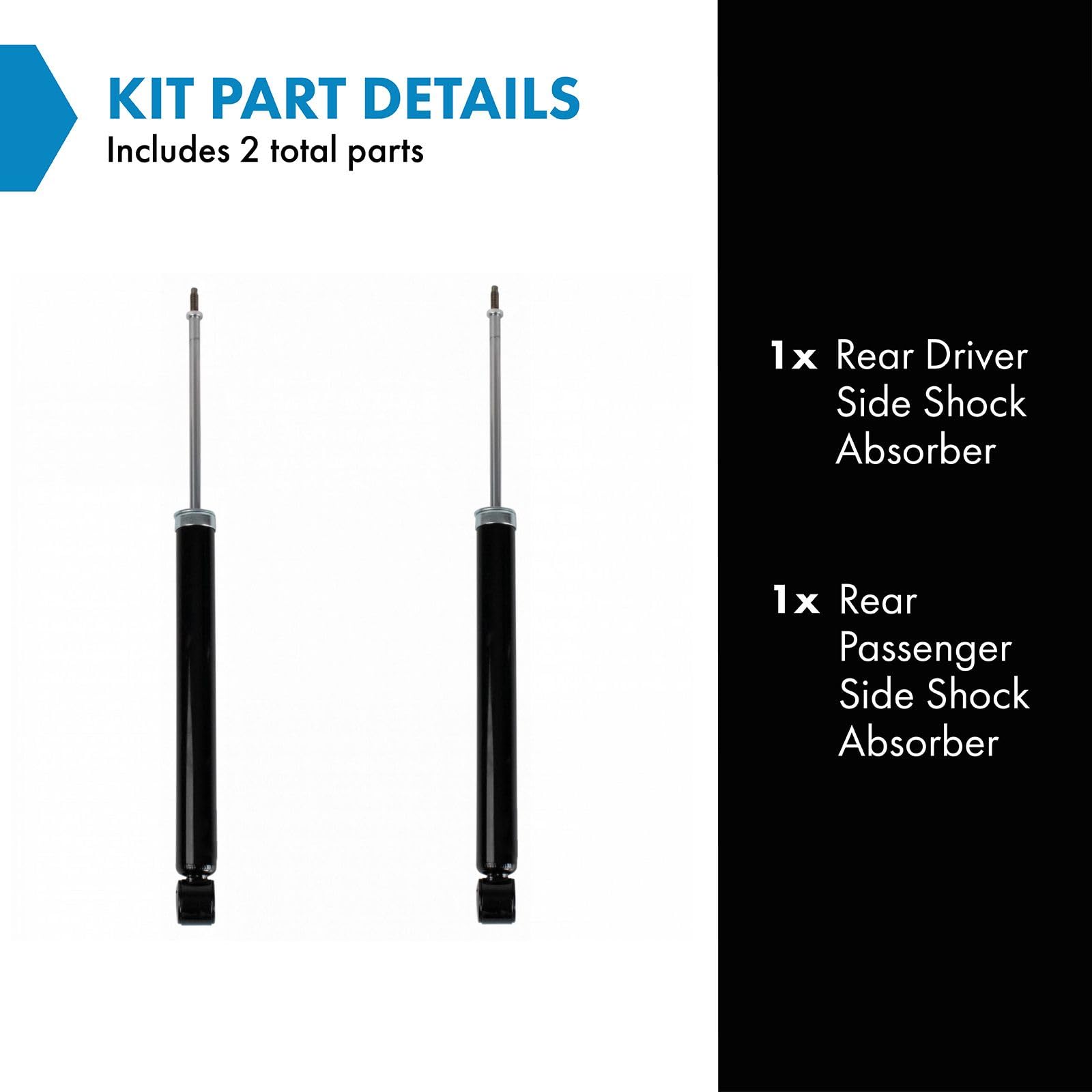 Trq Rear Shock Absorber Set Compatible With 2013-2022 Buick Encore 2015-2022 Chevrolet Trax